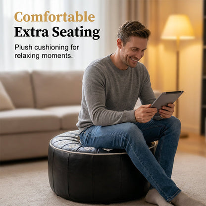 High-end luxury-quality leather Versatile Round Storage Seat