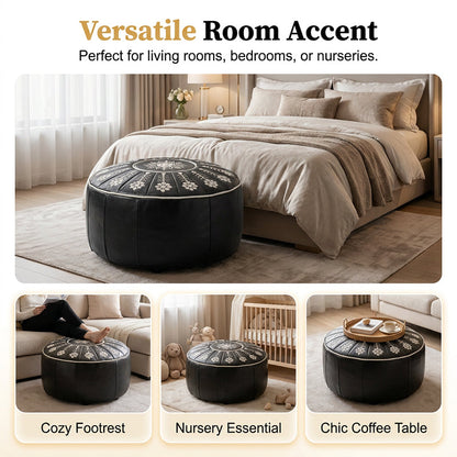 High-end luxury-quality leather Versatile Round Storage Seat