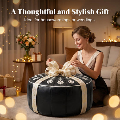 High-end luxury-quality leather Versatile Round Storage Seat