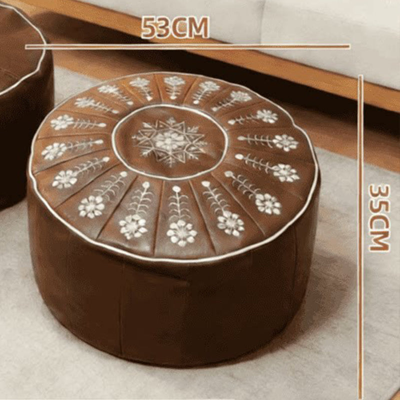 High-end luxury-quality leather Versatile Round Storage Seat