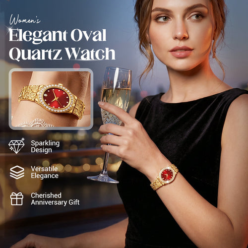 ✨ Women's Oval Quartz Watch – Elegant, Minimalist, Delicate 💫