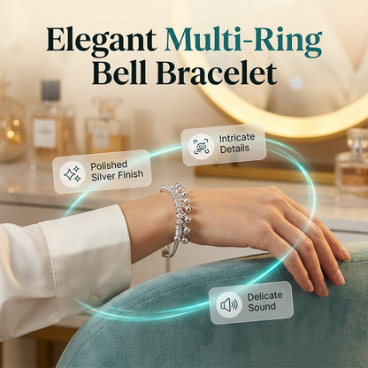 📢📢⏰Adjustable Silver Bell Charm Bangle Bracelet