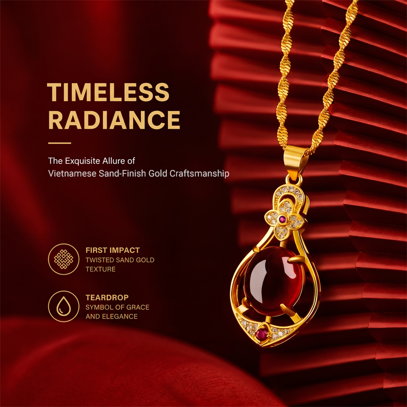 Elegant Four-Leaf Clover Teardrop Necklace