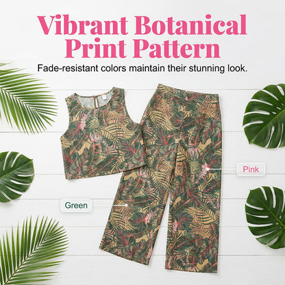 📢📢30% OFF !! ⏰ Women's Printed Sleeveless Top & Wide-Leg Pants Set – Flowy & breathable – Perfect for summer, beach or resort wear – effortless chic 🌸