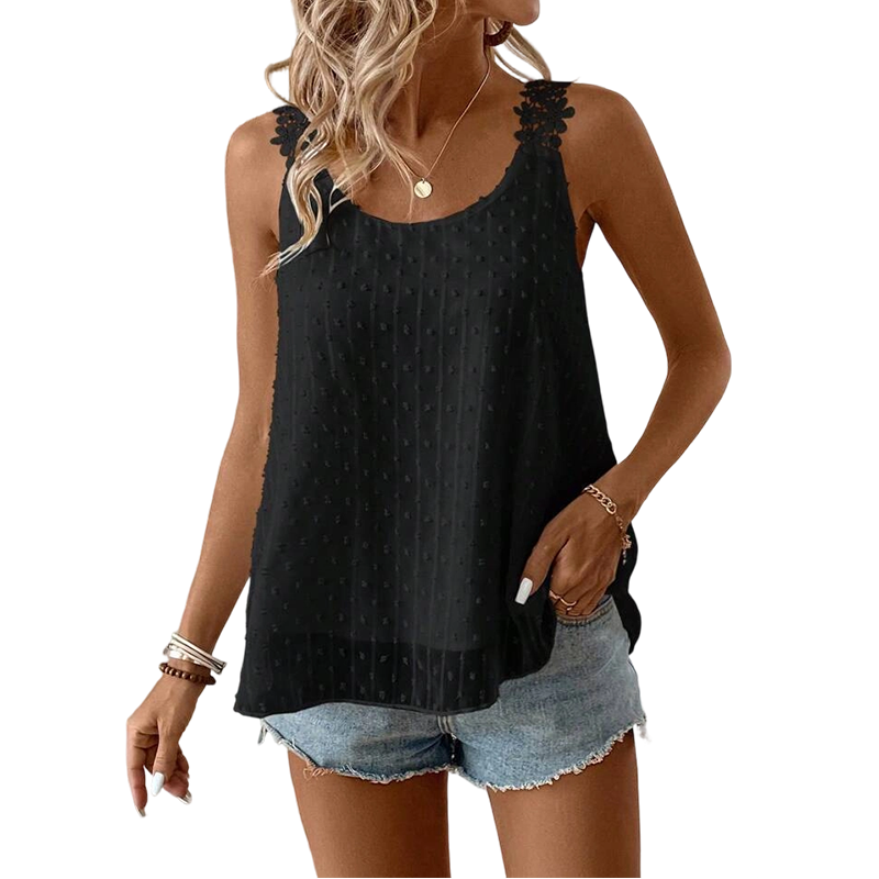 👗 Elegant Dot Lace Strap Tank Top 💕