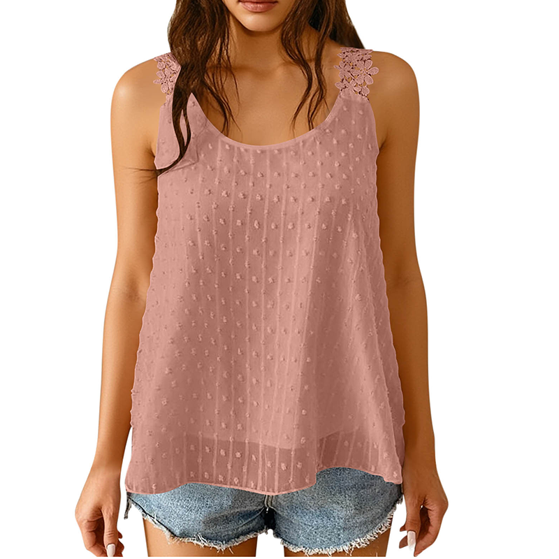 👗 Elegant Dot Lace Strap Tank Top 💕