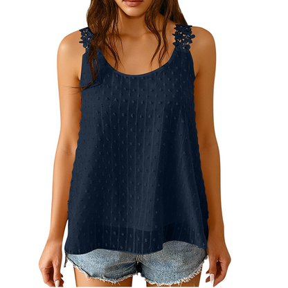 👗 Elegant Dot Lace Strap Tank Top 💕