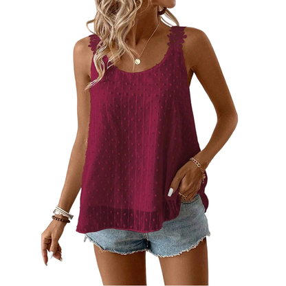👗 Elegant Dot Lace Strap Tank Top 💕