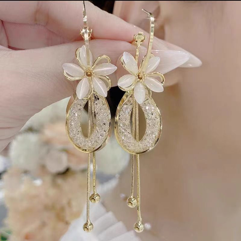 ❤️Elegant Flower Tassel Dangle Earrings