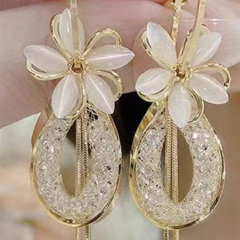 ❤️Elegant Flower Tassel Dangle Earrings
