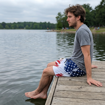 Men's Casual Printed Quick Dry Beach Shorts