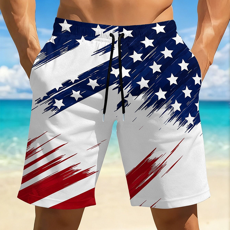 Men's Casual Printed Quick Dry Beach Shorts