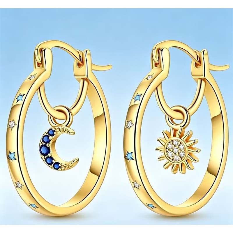 Celestial Double Layer Hoop Earrings ✨