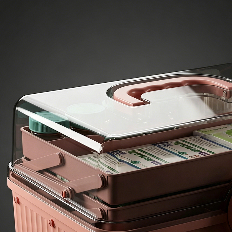 Multi-Tier First Aid Kit Organizer with Clear Lid