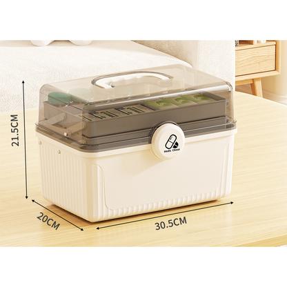 Multi-Tier First Aid Kit Organizer with Clear Lid