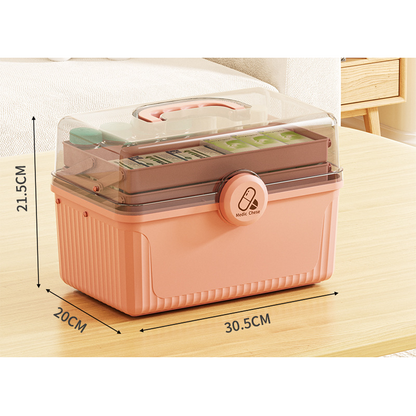 Multi-Tier First Aid Kit Organizer with Clear Lid