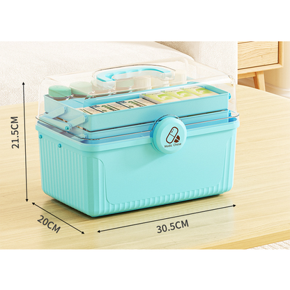 Multi-Tier First Aid Kit Organizer with Clear Lid