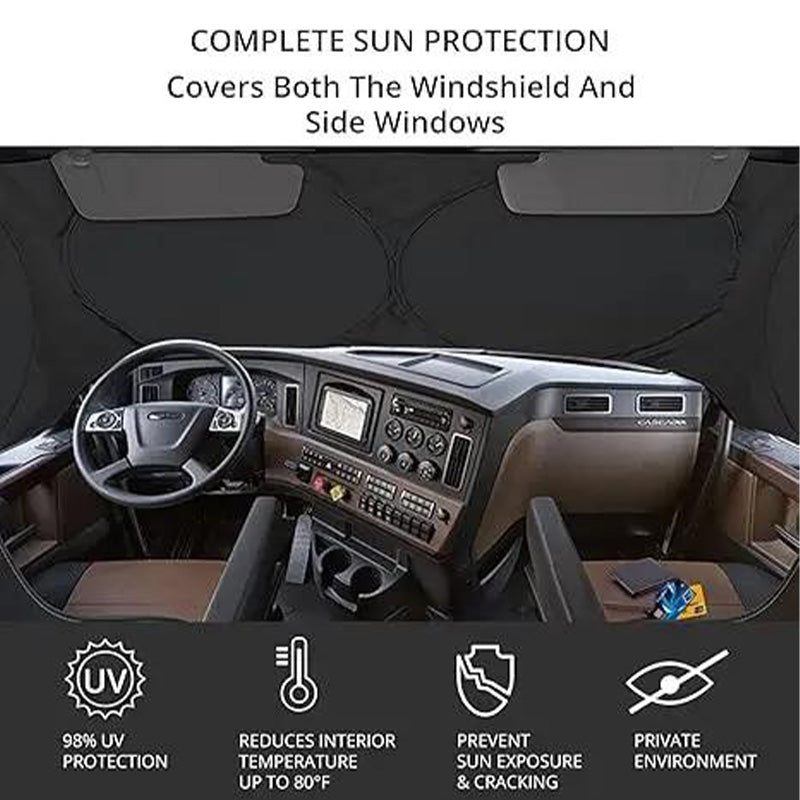 Truck Windshield Sunshade with UV Protection – Heavy-duty & heat-reflective🛡️