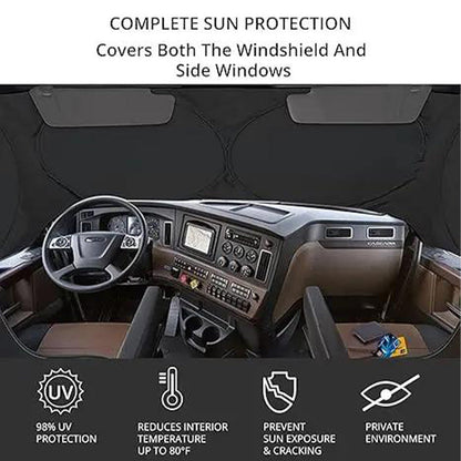 Truck Windshield Sunshade with UV Protection – Heavy-duty & heat-reflective🛡️