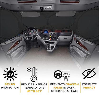 Truck Windshield Sunshade with UV Protection – Heavy-duty & heat-reflective🛡️