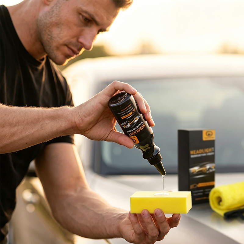 🚗 LIMITED-TIME 30% OFF! 💥 Ultimate Headlight Renovation Liquid – Removes Yellowing, UV Protection, Kit Included ✨