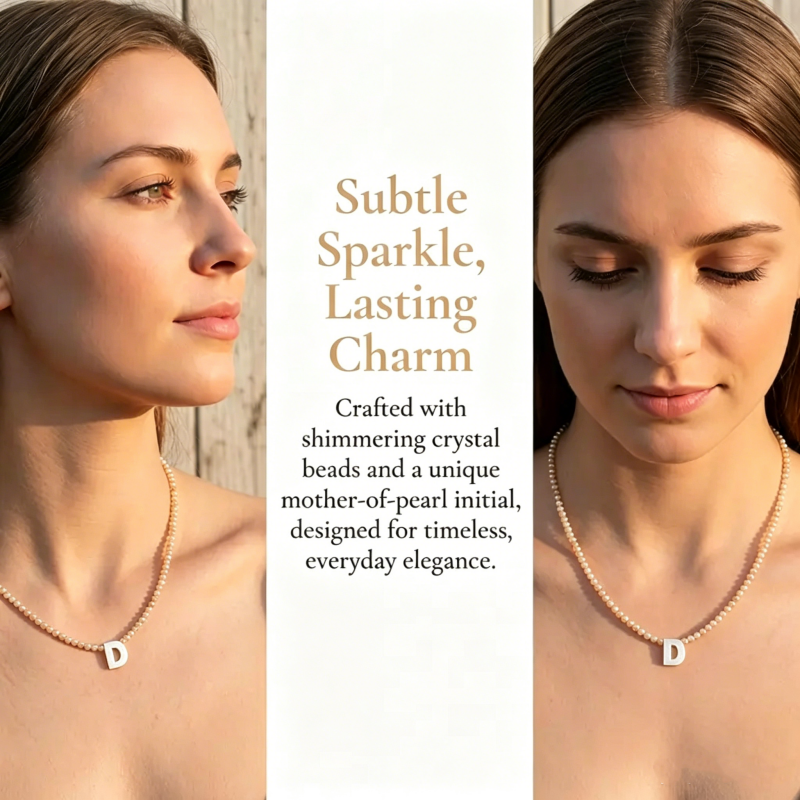 📢📢40% OFF !! ⏰Romantic Initial Beaded Choker Necklace
