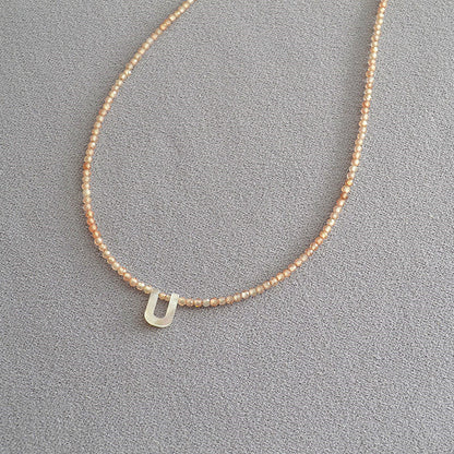 📢📢40% OFF !! ⏰Romantic Initial Beaded Choker Necklace