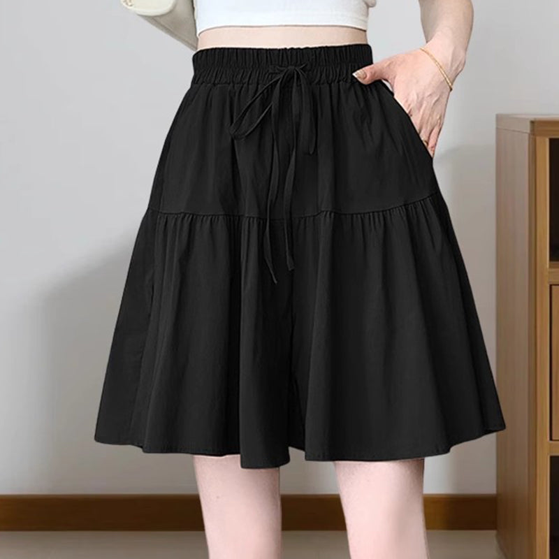 High Waist Ruffle Skirt Pants for Women – Wide Leg Culottes, Flowy & Comfy💕