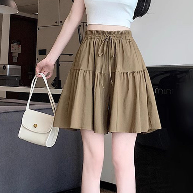 High Waist Ruffle Skirt Pants for Women – Wide Leg Culottes, Flowy & Comfy💕