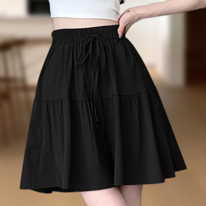 High Waist Ruffle Skirt Pants for Women – Wide Leg Culottes, Flowy & Comfy💕