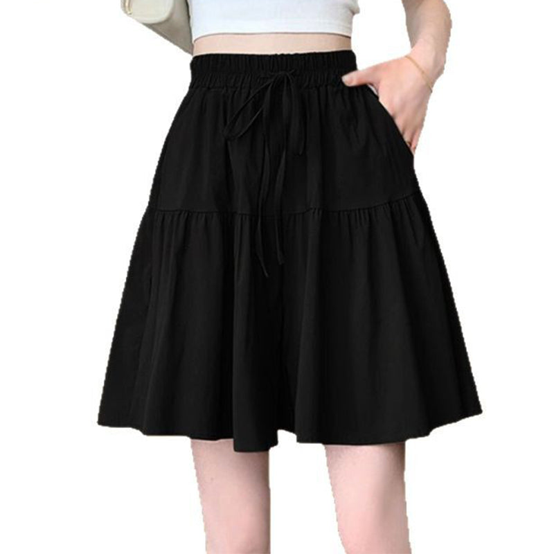 High Waist Ruffle Skirt Pants for Women – Wide Leg Culottes, Flowy & Comfy💕