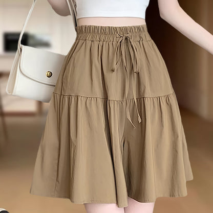 High Waist Ruffle Skirt Pants for Women – Wide Leg Culottes, Flowy & Comfy💕