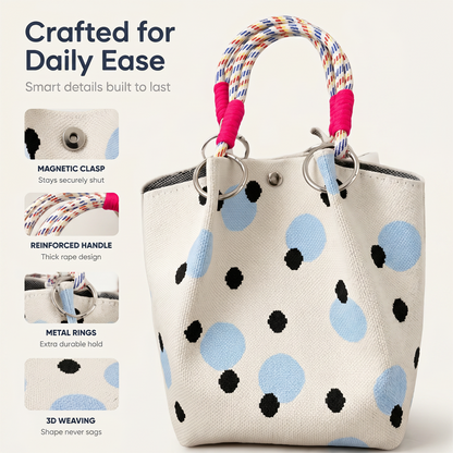 👜 LIMITED-TIME 40% OFF! 💥 Cute Polka Dot Handbag for Women – Classic Dot Print, Roomy, Everyday Chic ✨