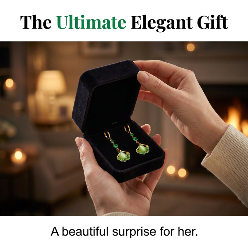Elegant Ginkgo Leaf Tassel Earrings 💚