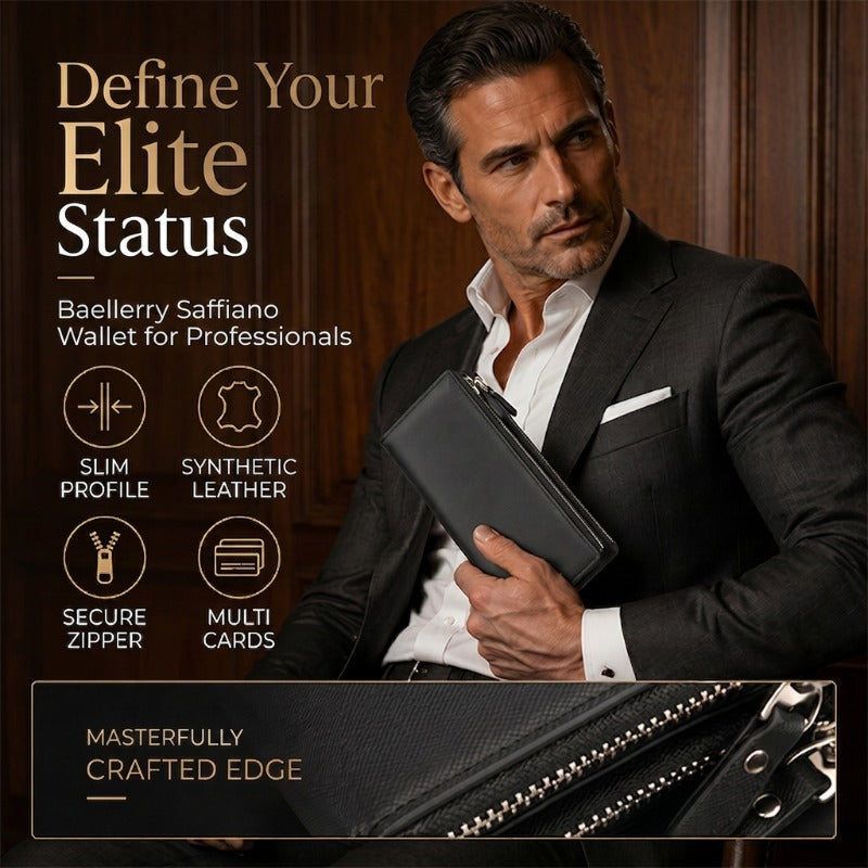 👝 LIMITED-TIME 40% OFF! 💥 Slim Long Wallet for Men – Thin Profile, RFID Optional, Premium Leather ✨