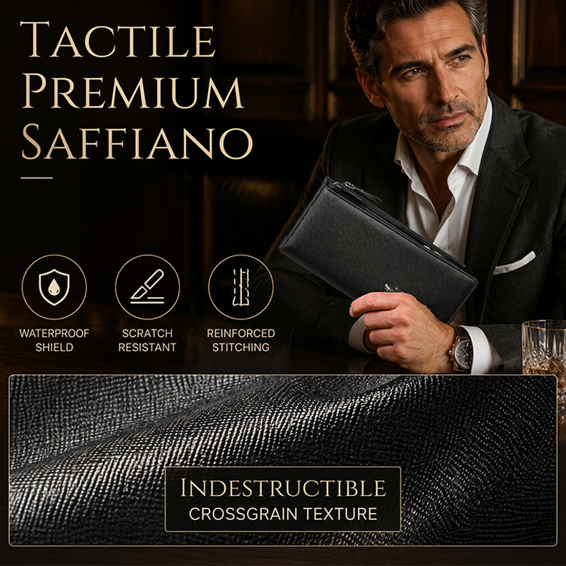 👝 LIMITED-TIME 40% OFF! 💥 Slim Long Wallet for Men – Thin Profile, RFID Optional, Premium Leather ✨