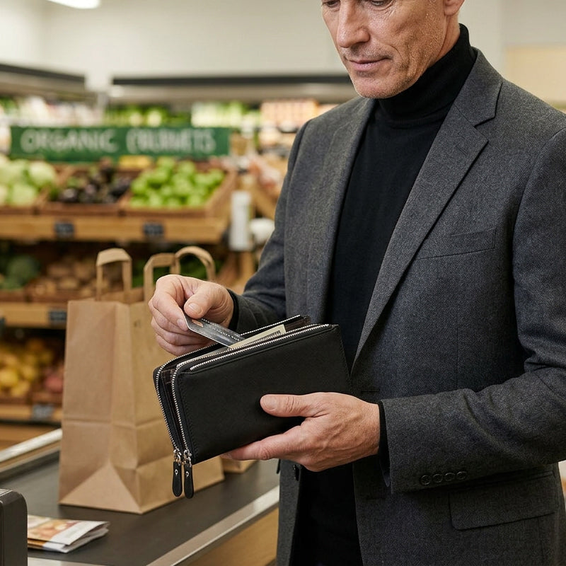 👝 LIMITED-TIME 40% OFF! 💥 Slim Long Wallet for Men – Thin Profile, RFID Optional, Premium Leather ✨