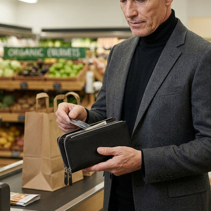 👝 LIMITED-TIME 40% OFF! 💥 Slim Long Wallet for Men – Thin Profile, RFID Optional, Premium Leather ✨