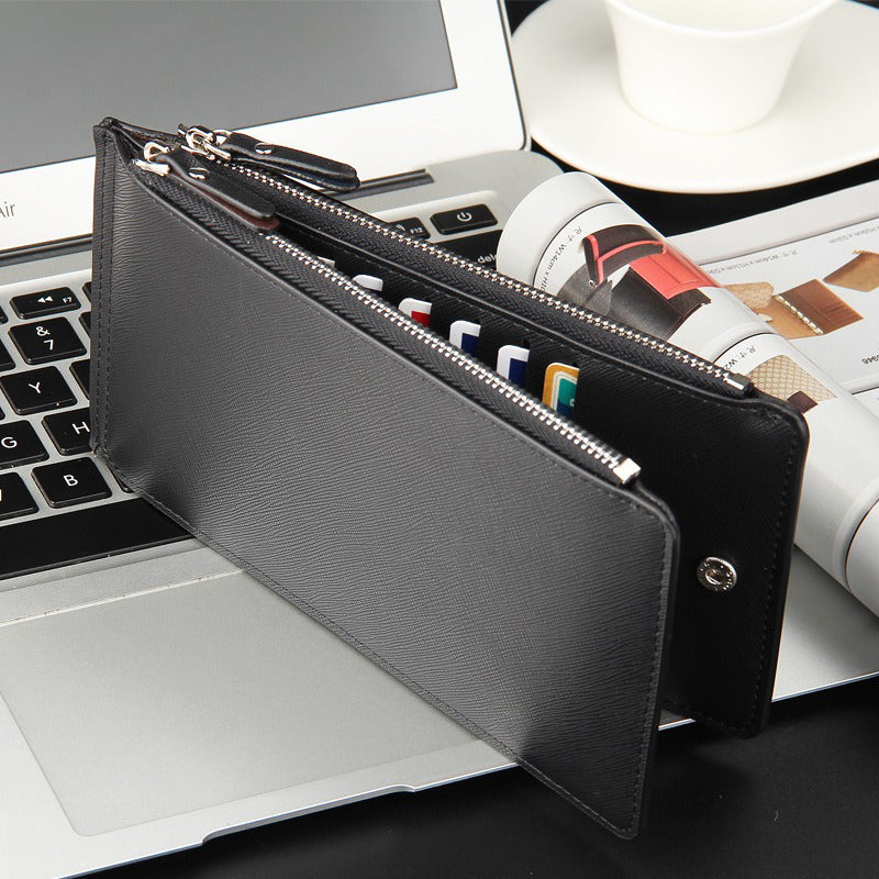 👝 LIMITED-TIME 40% OFF! 💥 Slim Long Wallet for Men – Thin Profile, RFID Optional, Premium Leather ✨