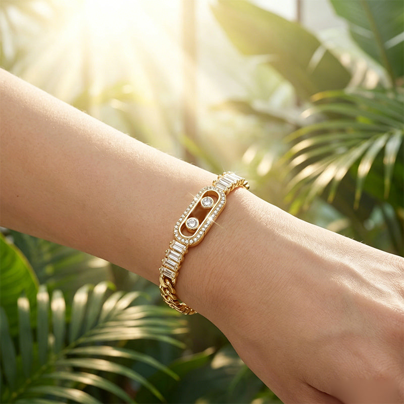 ⏳✨Women's Gold-Tone Cubic Zirconia Chain Bracelet💎📿