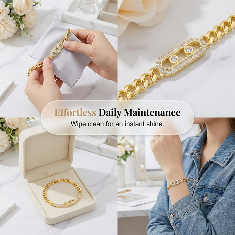 ⏳✨Women's Gold-Tone Cubic Zirconia Chain Bracelet💎📿