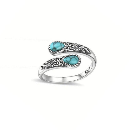 ⏰Vintage Adjustable Open Ring with Teardrop Glowing Zircon