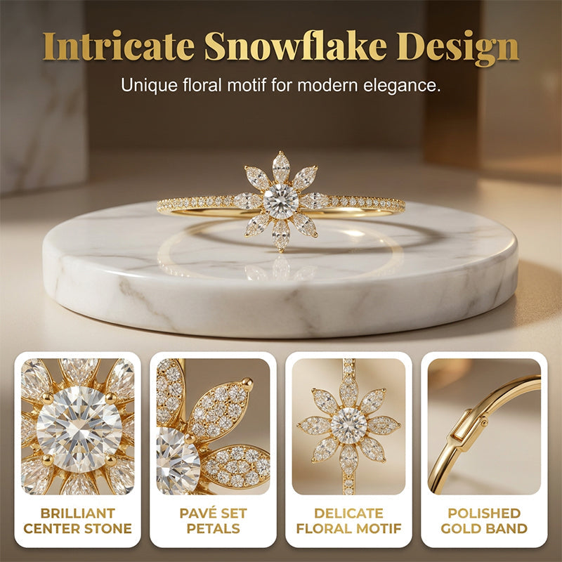 ❄️Elegant Snowflake Zircon Hoop Earrings ✨