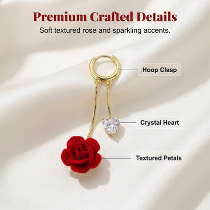 📢📢40% OFF !! ⏰French Vintage Red Rose Dangle Earrings