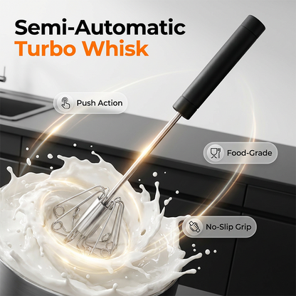 🎁🔥Stainless Steel Semi-Automatic Hand Egg Beater