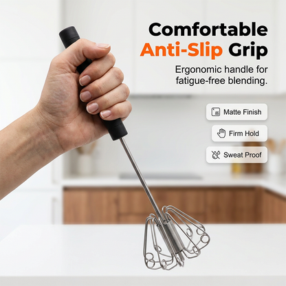 🎁🔥Stainless Steel Semi-Automatic Hand Egg Beater