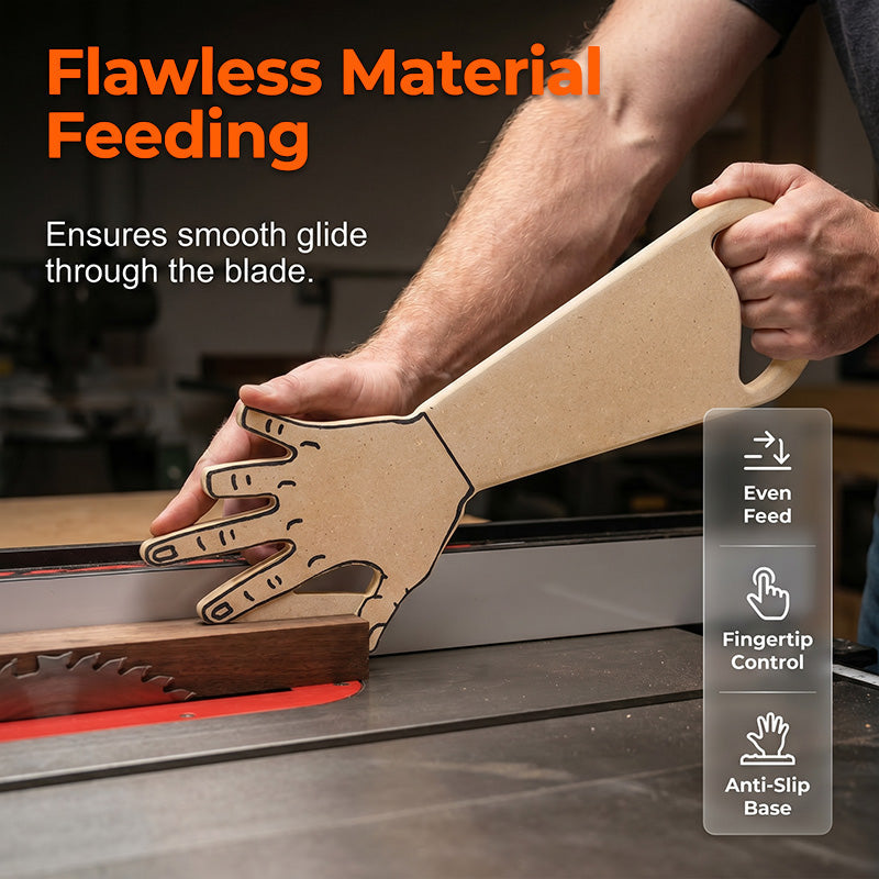 🪚 Hand Shaped Table Saw Push Stick — Ergonomic Safety Tool for Woodworking, Prevents Kickback