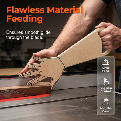 🪚 Hand Shaped Table Saw Push Stick — Ergonomic Safety Tool for Woodworking, Prevents Kickback