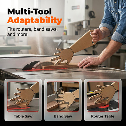 🪚 Hand Shaped Table Saw Push Stick — Ergonomic Safety Tool for Woodworking, Prevents Kickback