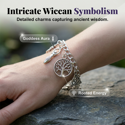 📿 LIMITED-TIME 30% OFF! ✨ Vintage Pagan Charm Bracelet – Spiritual Symbols, Antique Silver, Bohemian Style 🌙